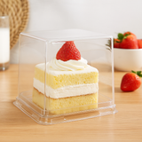 Clear PET Square Cake Box W/ Lid | 3.54x3.35x3.86"