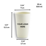 Custom Printed 90mm White Double Wall Paper Hot Cup - 16oz