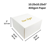 Custom Printed Cake Paper Box Pastry Box - 10.25x10.25x5"
