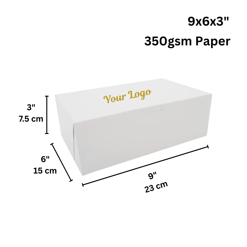 Custom Printed Cake Paper Box Pastry Box - 9x6x3"