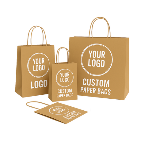 Custom Printed Paper Kraft Bag W/ Twisted Handle - 10,000 Pcs Min