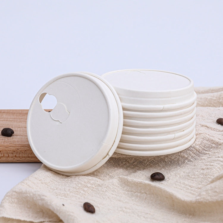 D80 | 80mm Reclosable White Paper Lid | Fit 80mm Top Paper Cup