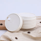 D80 | 80mm Reclosable White Paper Lid | Fit 80mm Top Paper Cup