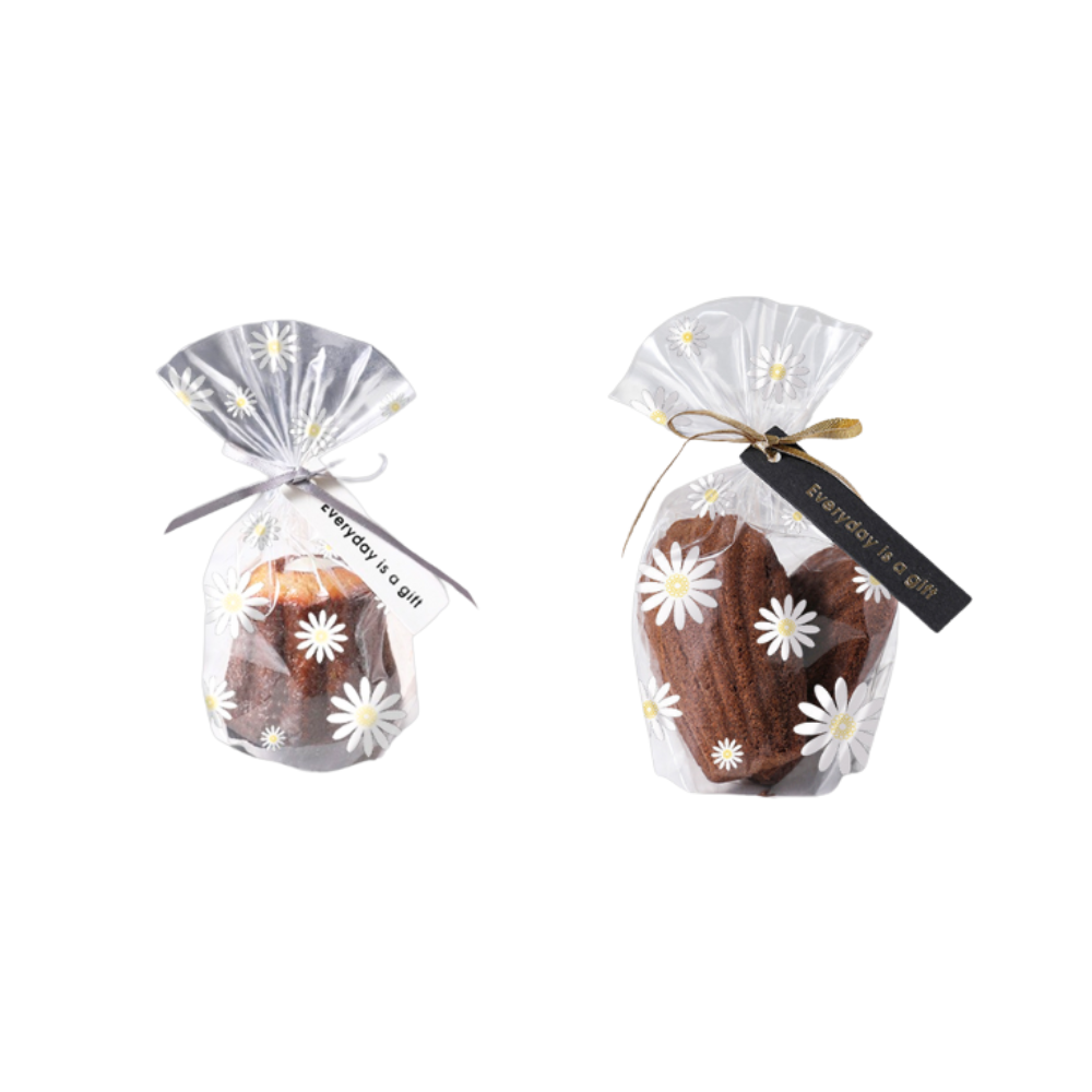 [Pre-order] Clear Daisy Stand-Up Gift Bags W/ Twist Ties | 3.94x6.1" | 5.9x9" - 50 Pcs