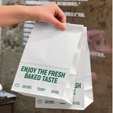 6lb White Paper Bakery Bag W/ Grease-Resistant Lining | 6x3.5x10.7" - 10 Pcs