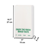 6lb White Paper Bakery Bag W/ Grease-Resistant Lining | 6x3.5x10.7" - size