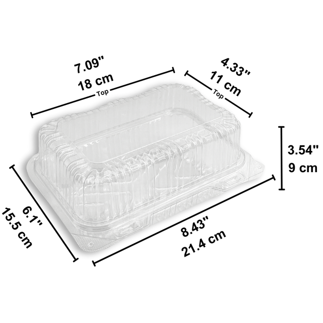 F1003 PET Clear Rectangular Hinged Container 8.43x6.1x3.54