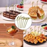 FFS82084KN 4" Bamboo Knotted Skewers Cocktail Picks - usage