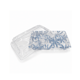 FS-1105 Blue Maple PET Sushi Tray W/ Clear Lid | 7.28x5.12x1.77" - open