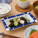 FS-1510 PET Blue Rectangular Dish Container | 5.12x3.15x1.18" (500 Pcs/Case) - WITH DISHES