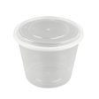 FS-459 | 66oz Microwaveable PP Clear Round Deli Container W/ Lid - 180 Sets