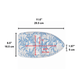 FS-7101 | B-16 PET Blue Maple Pattern Boat Sushi Tray W/ Lid | 10.4x5.5x1.97" - size