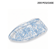 FS-7101 | B-16 PET Blue Maple Pattern Boat Sushi Tray W/ Lid | 10.4x5.5x1.97" (200 Pcs/Case)