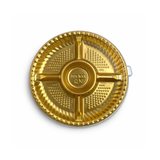 FS-9505 | 9.5" Golden Round Container W/ Clear Lid | 5 Compartment - top