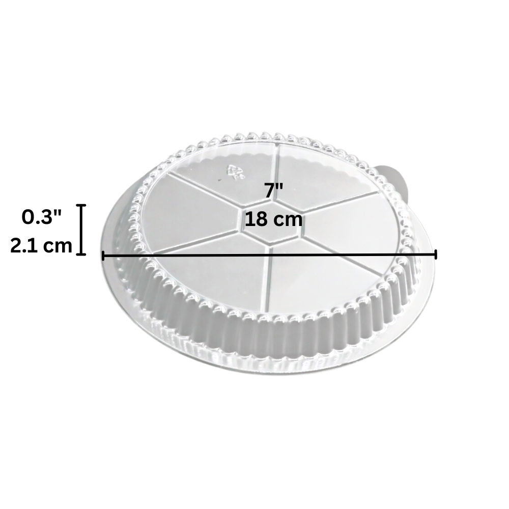 G060 Lid | 7" Clear Round Lid | Fit 7" Foil Container (Lid Only) - size