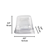 Boîte à gâteaux carrée transparente en PET argenté avec couvercle | 4,9x4,9x3,9" - 150 ensembles
