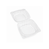 HC5527-WX | Clear Hinged PET Container | 5x5x2.56"-open