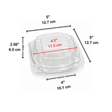 HC5527-WX | Clear Hinged PET Container | 5x5x2.56" - size