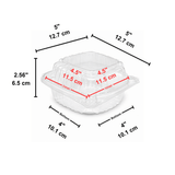 HC5527-WX | Clear Hinged PET Container | 5x5x2.56" - size