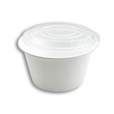 HD-1500 | 50oz PP White Round Deli Container W/ Clear Lid - open