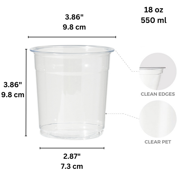 HD18 | 18oz Plastic PET Take Out Clear Cold Drink Cup