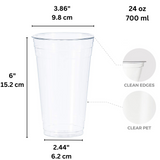 HD-24 | 24oz PET Clear Cold Drink Cup | 98mm Top - size