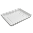 HD-2721 | 48oz Microwaveable PP White Rectangular Tray | 10.63x8.43x1.2" - 100 Pcs