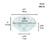 HD-550ML | 18oz PP Blue Maple Donburi Bowl W/ PET Anti-Fog Clear Lid - size