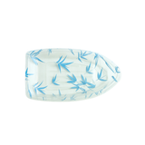 HD-7101 | B-16 PET Blue Maple Pattern Boat Sushi Tray W/ Lid | 10.4x5.5x1.97"