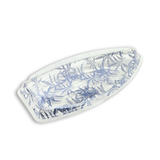 HD-7102 Small Boat Blue Maple Sushi Tray W/Lid (PET)-B17