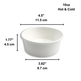 HD 10oz White Double Coating Paper Soup Cup | 115mm Top (Base Only) - size