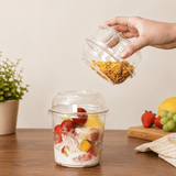 HD 117mm PET Clear Dome Lid | Fit HD 8/12/16/24/32oz Round Salad Container-with container