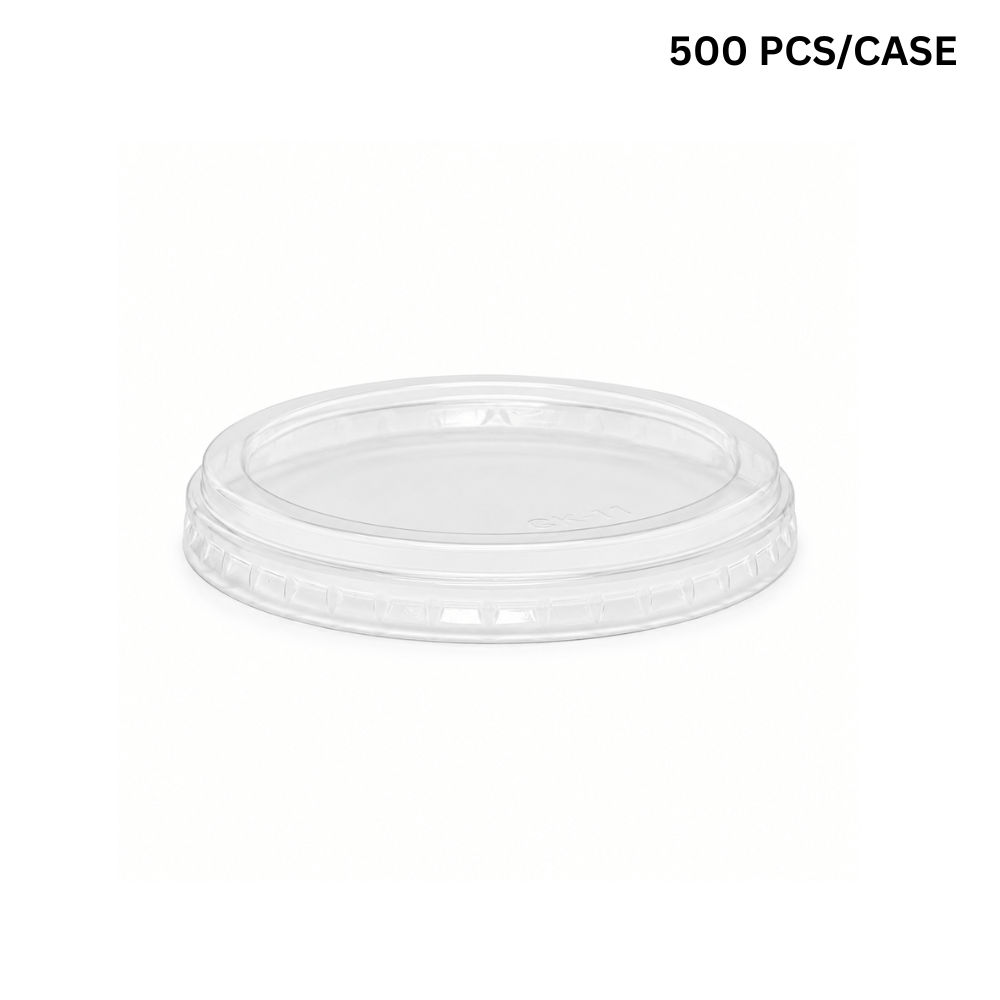 HD 117mm PET Clear Flat Lid | Fits 8–32oz Round Salad Containers - 500 pcs