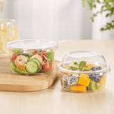 HD 12oz PET Clear Round Salad Container Dessert Cup | 117mm Top - with lids and food