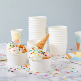 HD 12oz White Double Coating Paper Soup Cup | 115mm Top (Base Only) - Ice cream cone