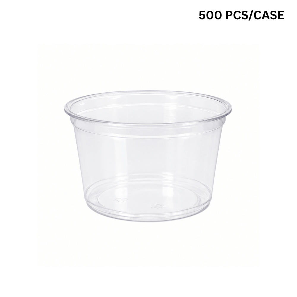 HD 16oz PET Clear Round Salad Container Dessert Cup | 117mm Top - 500 pcs