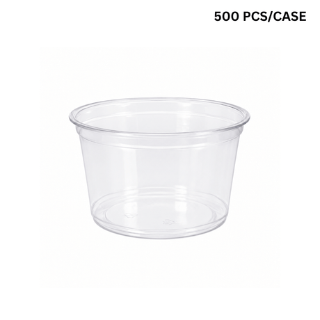 HD 16oz PET Clear Round Salad Container Dessert Cup | 117mm Top - 500 pcs