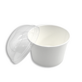 HD 16oz White Double Coating Paper Soup Cup | 115mm Top (Base Only) - Dome Lid