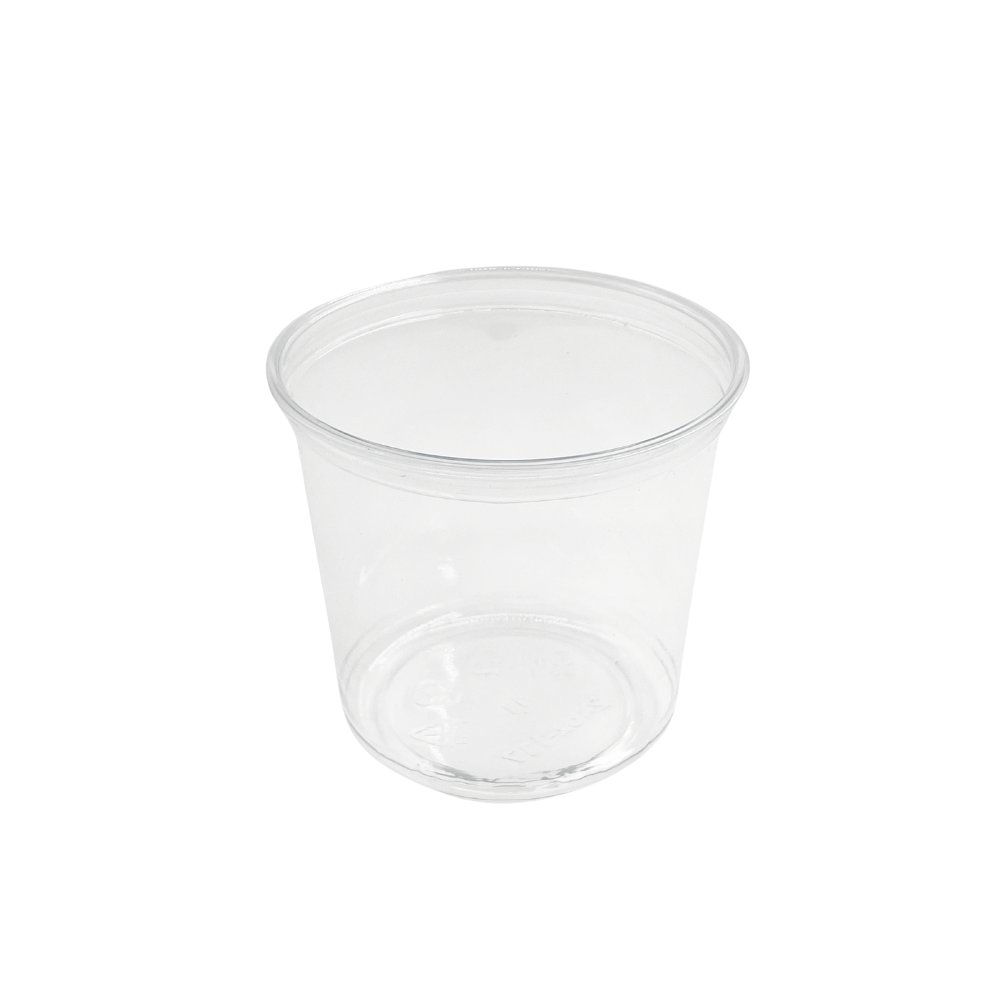HD 24oz PET Clear Round Salad Container Dessert Cup | 117mm Top