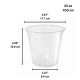 HD 24oz PET Clear Round Salad Container & Dessert Cup | 117mm Top - size