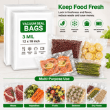 HD31216 3mil Clear Vacuum Bag | 12x16" - with food