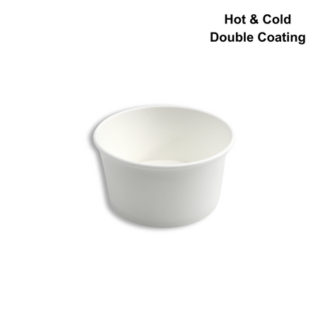 HD 6oz White Double Coating Paper Soup Cup | 96mm Top (Base Only) - 1000 Pcs