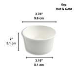 HD 6oz White Double Coating Paper Soup Cup | 96mm Top (Base Only) - SIZE