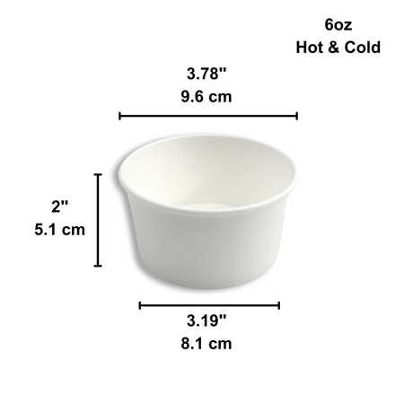HD 6oz White Double Coating Paper Soup Cup | 96mm Top (Base Only) - SIZE