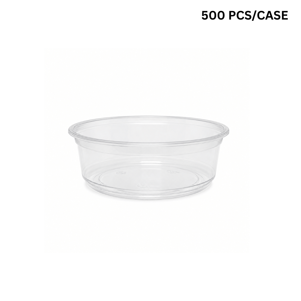 HD 8oz PET Clear Round Salad Container & Dessert Cup | 117mm Top (500 Pcs/Case)