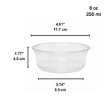 HD 8oz PET Clear Round Salad Container & Dessert Cup | 117mm Top (500 Pcs/Case) - size