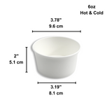 HD 8oz White Double Coating Paper Cup | 98mm Top (Base Only)-size