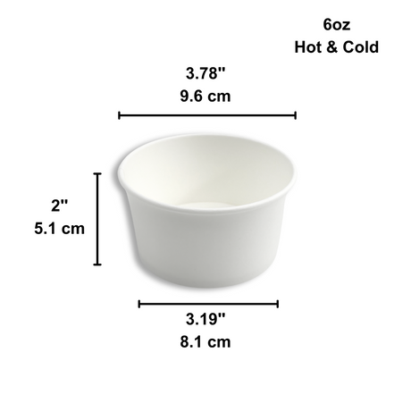 HD 8oz White Double Coating Paper Cup | 98mm Top (Base Only)-size