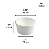 HD 8oz White Double Coating Paper Cup | 98mm Top (Base Only) - size