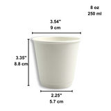 HD 8oz White Double Wall Paper Hot Cup | 90mm Top - size